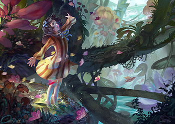 Oran, fairy, fantasy, art, girl, luminos, india lee crews, forest HD wallpaper