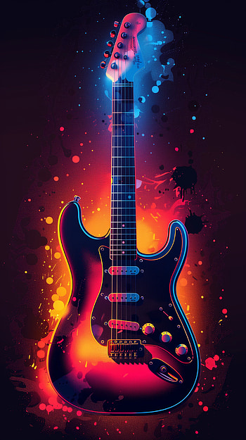 Vibrant Electric Guitar Art for HD phone wallpaper