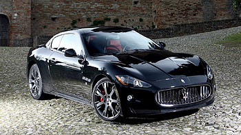 black maserati, road, black, maserati, car HD wallpaper