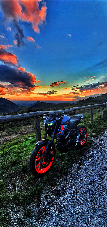 MT 125 2020, cloud, sky, sunset, mt125, moto HD phone wallpaper