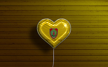 I Love Central Kalimantan, , realistic balloons, yellow wooden background, Day of Central Kalimantan, indonesian provinces, flag of Central Kalimantan, Indonesia, balloon with flag, Provinces of Indonesia, Central Kalimantan flag, Central Kalimantan HD wallpaper