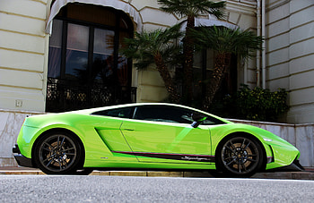 Lamborghini, Palms, Cars, Building HD wallpaper