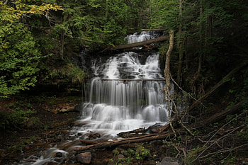 Wagner Falls, river, fun, waterfall, cool, nature, forest HD wallpaper