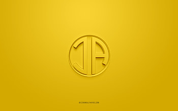 Iprottabandalag Akraness, creative 3D logo, yellow background, Besta-deild karla, 3d emblem, Icelandic football club, Iceland, 3d art, football, Iprottabandalag Akraness 3d logo HD wallpaper