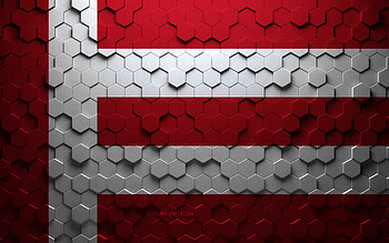 Flag of Eindhoven, honeycomb art, Eindhoven hexagons flag, Eindhoven 3d hexagons art, Eindhoven flag HD wallpaper