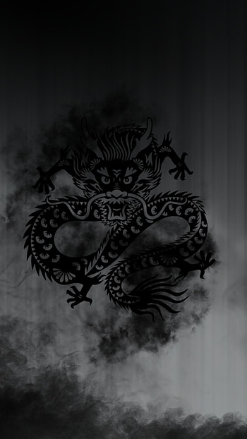 Black Dragon, art, tattoo HD phone wallpaper
