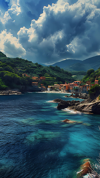 Italian Coastal Paradise - Seafront View, Italy, coast, sea HD phone wallpaper