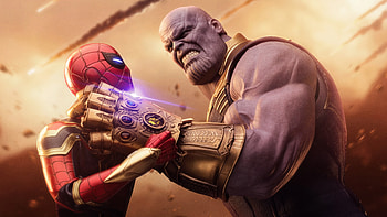 Spiderman Thanos Avengers Infinity War, thanos, spiderman, superheroes, artwork, digital-art HD wallpaper