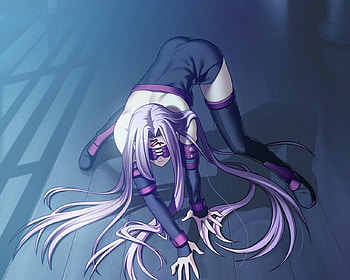 Rider, night, fsn, servant, purple hair, thigh highs, girl, fate stay night, long hair, anime girl, lone, anime, female HD wallpaper