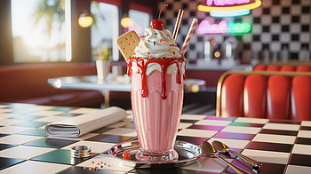 Retro Diner Strawberry Milkshake —, Milkshake HD wallpaper
