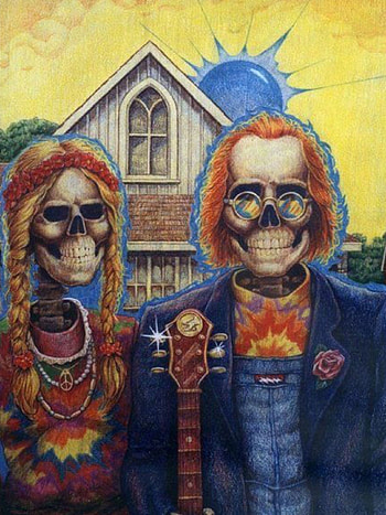 Grateful Dead, American Gothic inspiration, Artistic band tribute, Grateful Dead poster HD phone wallpaper