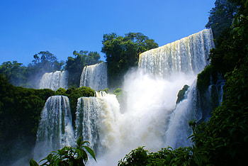 Nature, Waterfalls, Break, Precipice, Strength, Vegetation, Force, Cascades HD wallpaper