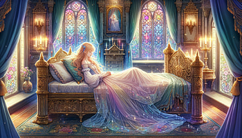 Enchanting Sleeping Beauty, fantasy, princess, castle, stained glass HD wallpaper