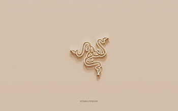 Razer logo, brown plaster background, Razer 3d logo, brands, Razer emblem, 3d art, Razer HD wallpaper