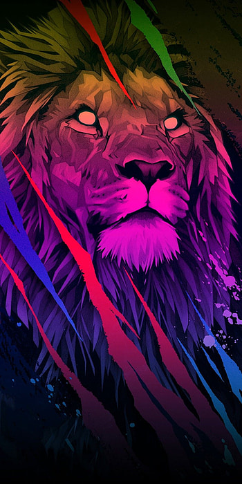 Amoled Black Lion - Novocom.top, Colorful Lion HD phone wallpaper
