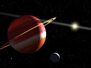 Known Solar System, star, white, black, ring, planet, red, moon space HD wallpaper