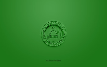 Maccabi Ahi Nazareth FC, creative 3D logo, green background, Liga Leumit, 3d emblem, Israel Football Club, Nazareth, Israel, 3d art, football, Maccabi Ahi Nazareth FC 3d logo HD wallpaper
