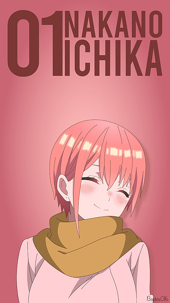 pink hair, short hair, scarf, The Quintessential Quintuplets, Anime HD phone wallpaper