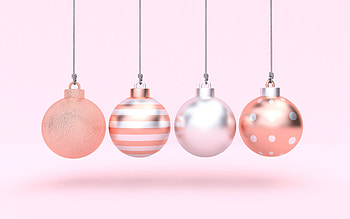 pink xmas balls, , New Year decoration, xmas garter balls, pink xmas decorations, christmas frames, pink backgrounds, christmas decorations, Happy New Year, Merry Christmas, new year concepts, garter balls HD wallpaper