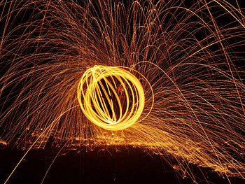 Night, Dark, Sparks, zelight, Glow, Circle HD wallpaper