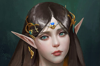 Elf princess, anima08, jewel, fantasy, art, face, girl, luminos, elf HD wallpaper
