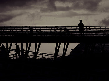 Alone, Silhouette, Bw, Chb, Loneliness, Lonely HD wallpaper