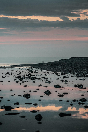 Nature, Stones, Coast, Fog, Silhouettes HD phone wallpaper
