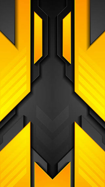 tech gamer material 3d, digital, modern, design, black, layers, pattern, yellow, abstract, tint HD phone wallpaper