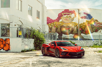 Vossen Beautiful Wrapped Corvette C8 , chevrolet-corvette-stingray-c8, chevrolet, corvette, 2021-cars, cars HD wallpaper