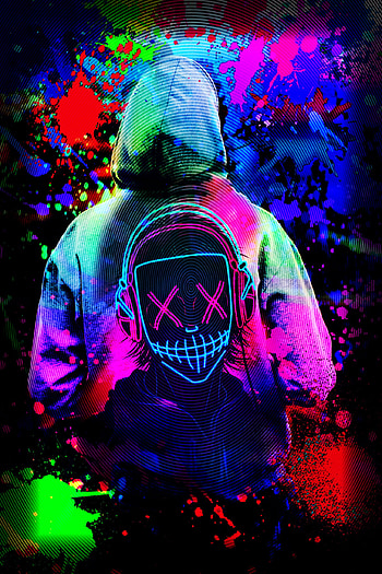 Neon, hoodie, magenta, neon lights, blacklight, cool, crazy HD phone wallpaper