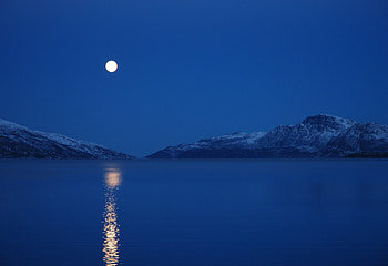 Full Moon Lake Mountains, moon, lake, mountains, nature HD wallpaper