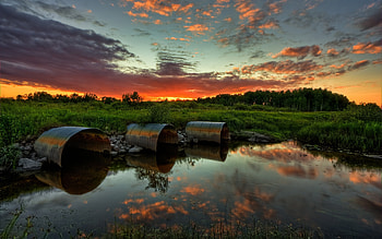 Landscape, Rivers, Sunset HD wallpaper