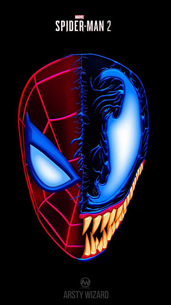 Venom Spiderman, red, black HD phone wallpaper