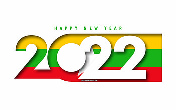 Happy New Year 2022 Myanmar, white background, Myanmar 2022, Myanmar 2022 New Year, 2022 concepts, Myanmar, Flag of Myanmar HD wallpaper