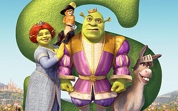 Shrek and Fiona, Animated romance, Fairytale love, Enchanting couple HD wallpaper