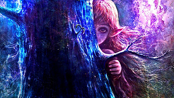 A Glimpse is All, fairy, magic, fantasy, elf, dark HD wallpaper