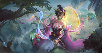 Fantasy girl, yellow, blue, frumusete, pink, fantasy, luminos, girl, pianzhou yuan HD wallpaper