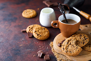 Coffee companion, Cookie cravings, Cozy indulgence, Tasty combination HD wallpaper