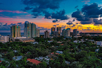 Cities, Twilight, City, Building, Skyscrapers, Dusk, Apartments HD wallpaper