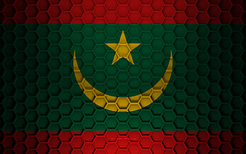 Mauritania flag, 3d hexagons texture, Mauritania, 3d texture, Mauritania 3d flag, metal texture, flag of Mauritania HD wallpaper