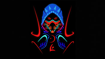 Scorpion Samurai Mortal Kombat Minimal , scorpion, mortal-kombat, games, minimalism, minimalist, dark, black, artstation HD wallpaper