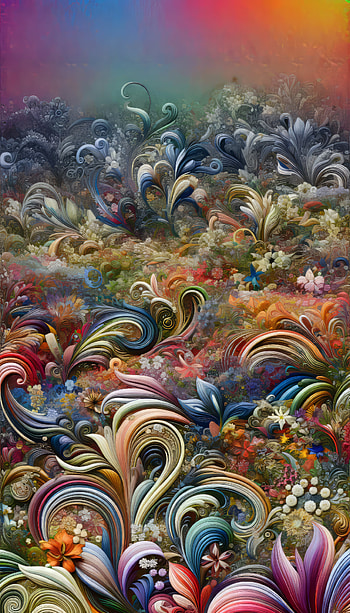 Floral Fantasy, Abstract, floral, colorful, Digital Art HD phone wallpaper