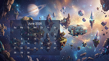June 2026 — Interstellar Calendar, June 2026 Calendar HD wallpaper
