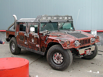 Clasik hummer, h1, tuned, red HD wallpaper
