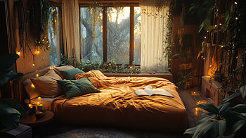 Cozy Aesthetic Bed: Ultra for Serene Spaces, bed, bedroom, Cozy, sunlight HD wallpaper