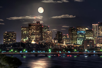 Cities, Night, Shine, Light, Skyscrapers, Bridge HD wallpaper