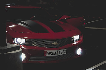 Cars, Lights, Front View, Headlights, Front Bumper, Chevrolet Camaro HD wallpaper