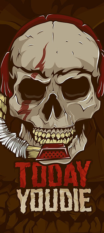 Today You Die - Gamer, art, gaming, death, , drawing, skull, threat, brown HD phone wallpaper
