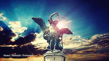 st michael archangel, Sky, Lights, Sword, Angel / and Mobile Backgrounds HD wallpaper