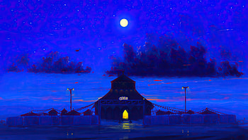 Moonlight, circus, night HD wallpaper